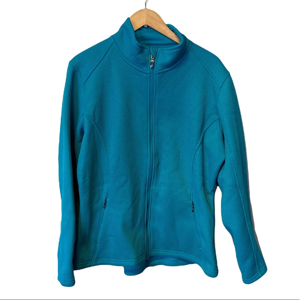 Polar King teal blue Marmaton fleece lined full zip jacket Large